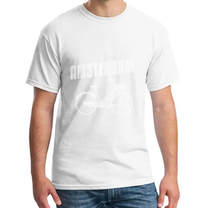 

printed Amsterdam Bicycle Cycling Netherlands Holland tshirt 3xl 4xl 5xl cotton Comics Harajuku mens tshirts Clothes slogan