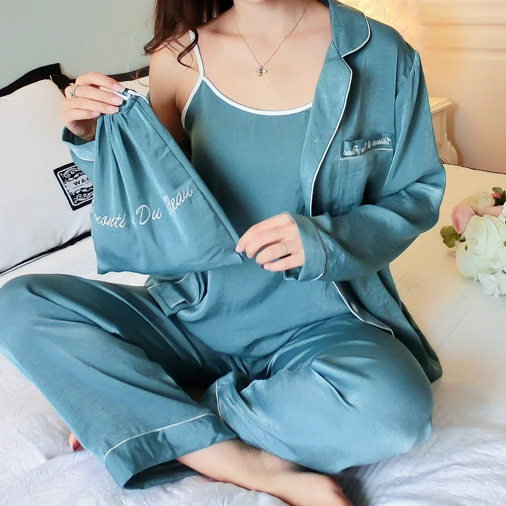

7 Pieces Silk Pajamas Women Sleepwear Sets Autumn Winter Summer Tops+Shorts+Shirt+Pants Fashion Sexy Pajamas Set