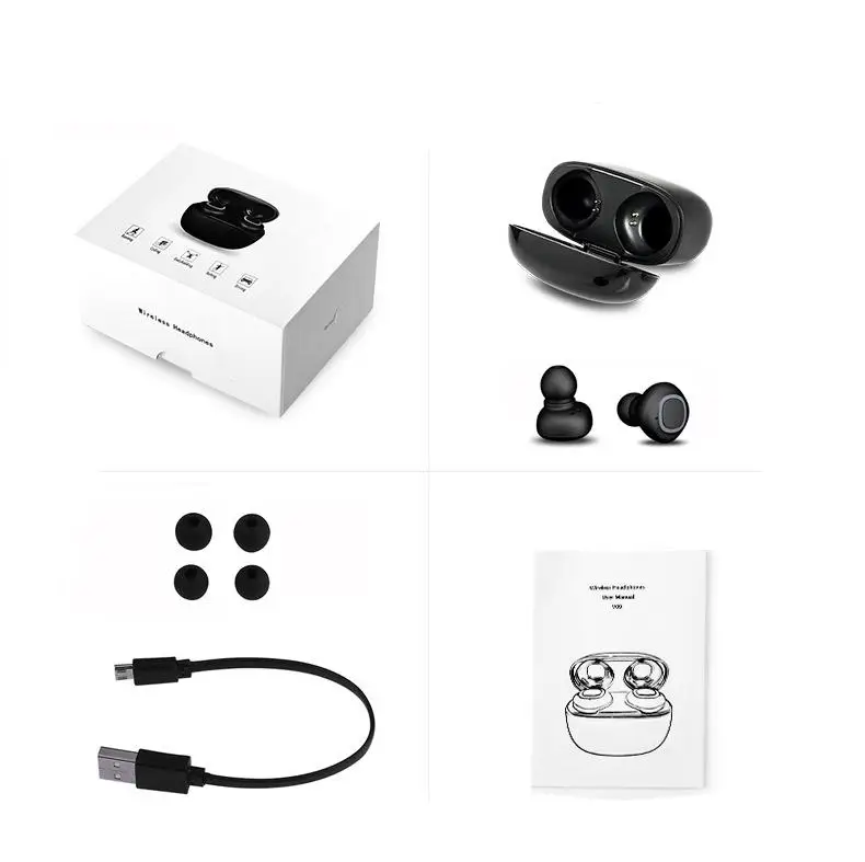 Bluetooth водонепроницаемые наушники, гарнитура с шумоподавлением, мини наушники-вкладыши с микрофоном, зарядная коробка