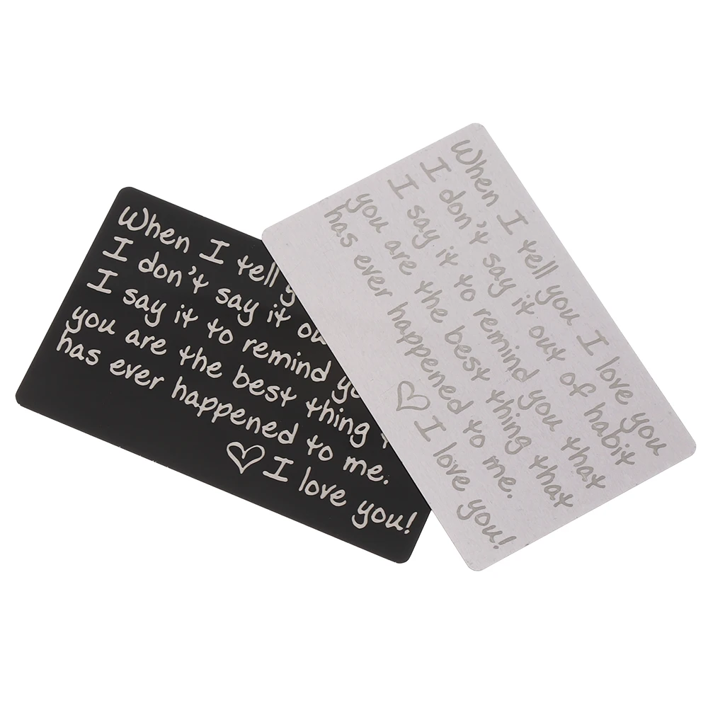 1 шт. мини-кошелек с гравировкой и надписью Love Note, уникальный дизайн, кошелек из нержавеющей стали, открытка для юбилея, памятные подарки бойфренда
