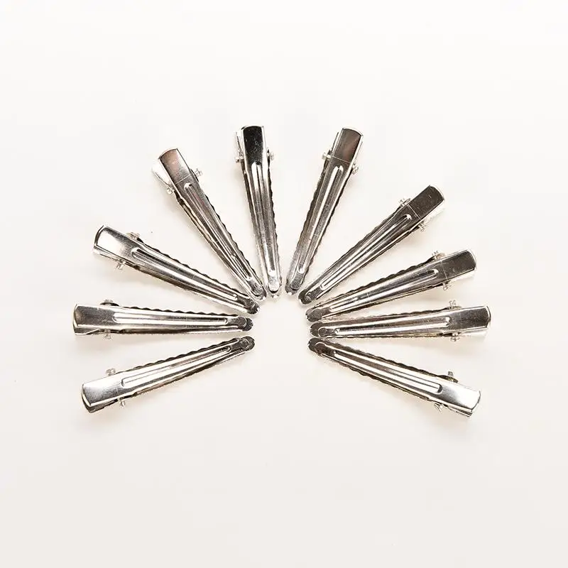 New 50Pcs 35mm Flat Metal Single Prong Alligator Hair Clip For Hairpins Barrette Bow Diy Clips Base Women Girls | Красота и здоровье