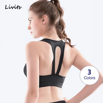 

Women's Sports Bra Push Up Elastic Crop Tops Underwear Shockproof Running Gym Wear Athletic Fitness Sexy For Female