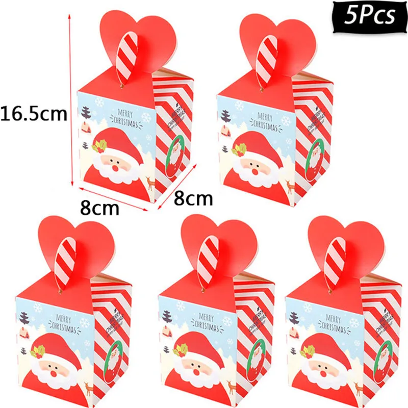 5pcs candy box g Рождественские украшения для дома, гирлянда со снежинками, рождественские украшения для рождественской елки, Висячие оконные украшения, зимние Вечерние - Цвет: 5pcs candy box g