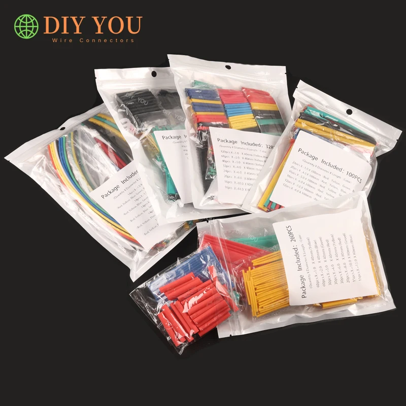 

Mixed Colorful Set Polyolefin Shrinking Assorted Heat Shrink Tube Wrap Wire Cable Insulated Sleeving Tubing Set Connection