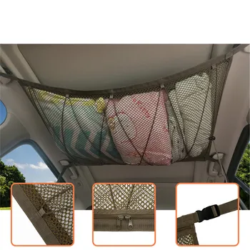 

Portable Car Ceiling Storage Net Pocket Roof Interior Cargo Net Bag Car Trunk Storage Pouch Sundries Storage Organizer