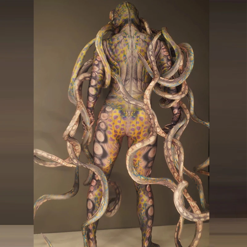 GOGO Halloween costume party horror thriller alien Octopus lifelike jumpsuit stage performance dancer festival outfit drag queen