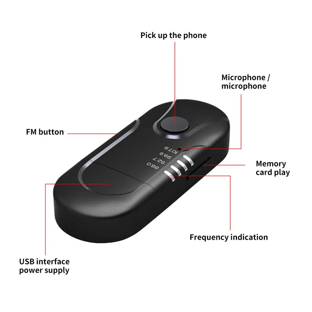 Car Wireless Receiver Mp3 Player Mini Stereo Voice Handsfree USB Wireless Fm Car Audio Transmitter in stock