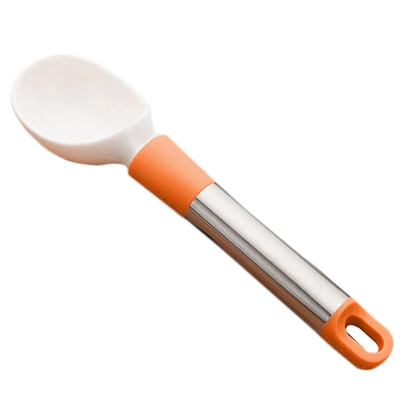 orange Ложка для мороженого из Нержавеющей Стали Портативная антипригарная антифризовая ложка для мороженого совок инструменты для кухни дома - Цвет: orange