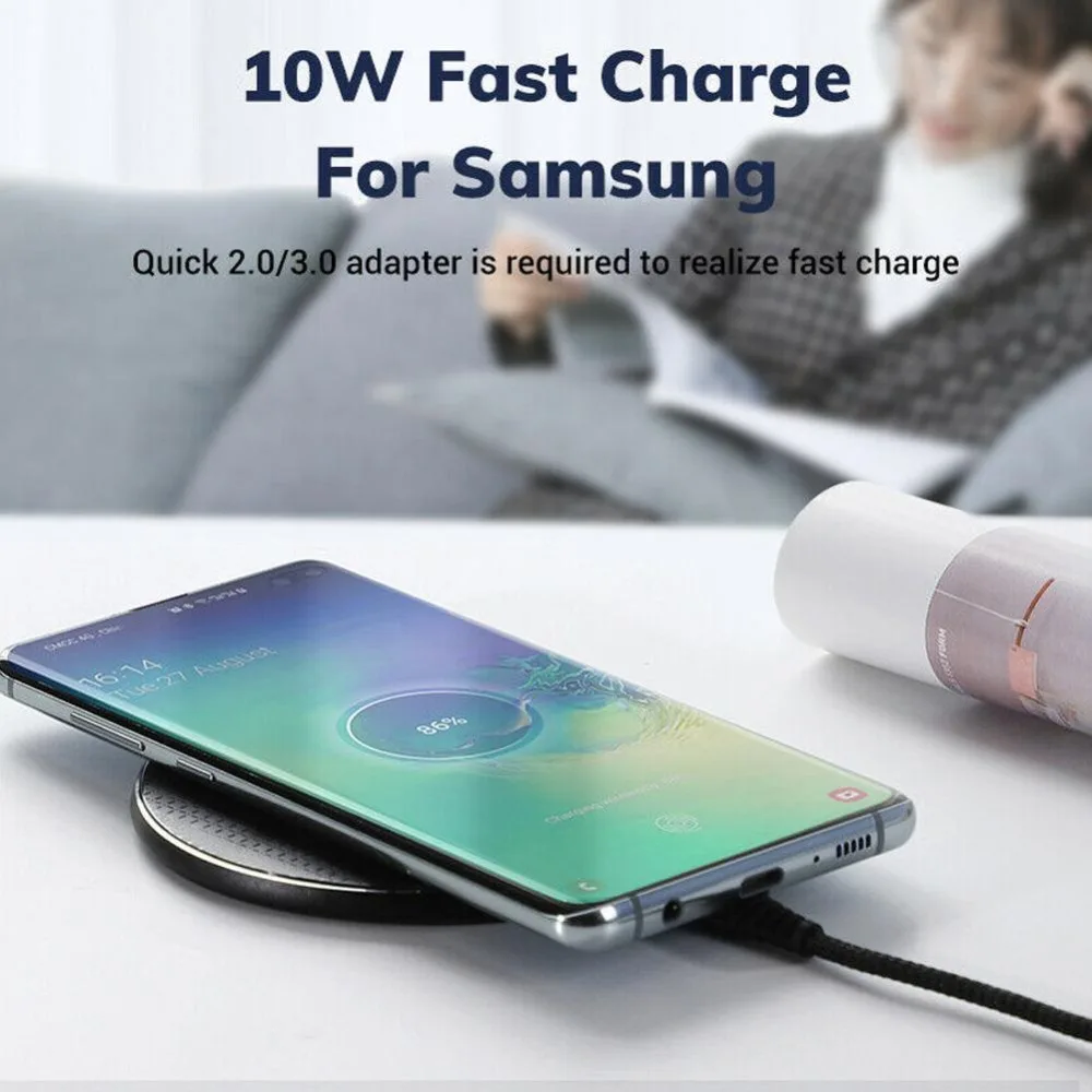 QI Быстрое беспроводное зарядное устройство 10 Вт для iPhone XS XR X 8 Phone Chager зарядное устройство для samsung S10 S9 Xiaomi Mi 9 huawei P30 Pro
