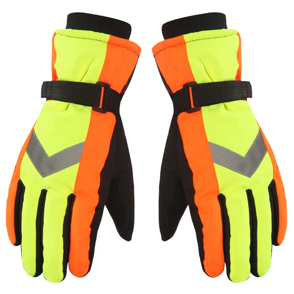 Мужские и женские зимние защитные спортивные велосипедные Зимние Перчатки Водонепроницаемые Светоотражающие утолщенные теплые лыжные противоскользящие рабочие