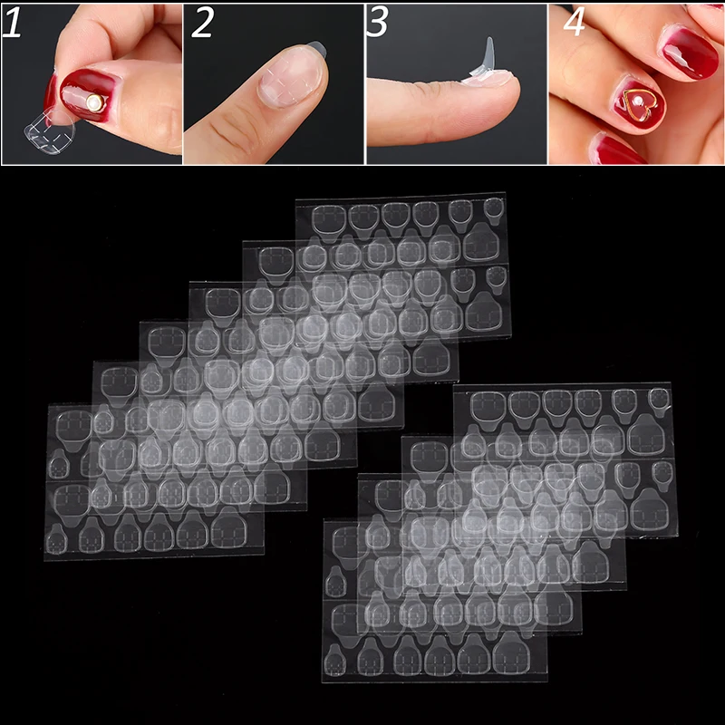 Shellhard 10 Sheets Double Sided Nail Adhesive Glue Tapes Nail Tabs