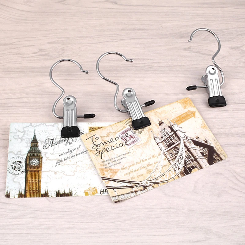 WSFS Hot 5 pcs Portable Laundry Metal Hook Clothes Pin Boot Shoes Hanger Hold Clip Hanger Hook Clips