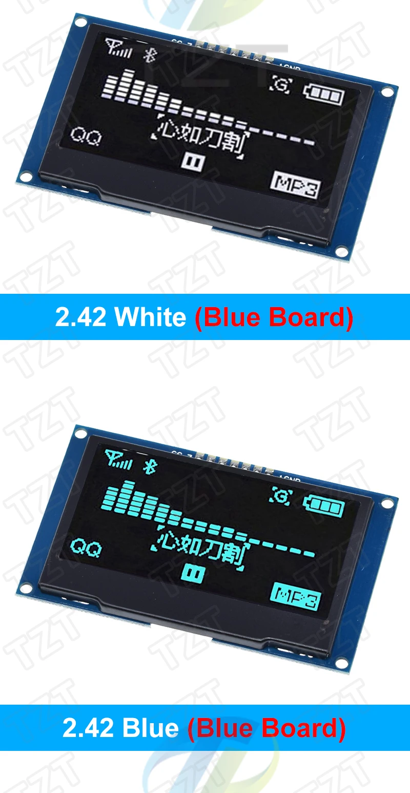 Greatzt 2.4 "2,42 Zoll 128x64 oled LCD-Anzeige modul ssd1309 7-polige spi/iic i2c serielle Schnitts telle für arduino uno r3 c51 – Detail 5