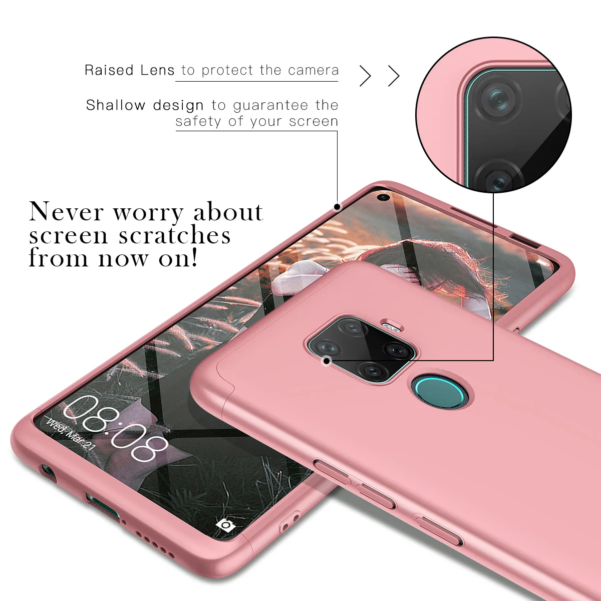 3 в 1 360 Полный корпус крышка Роскошные, жесткие, ПК чехол для huawei mate 30 lite чехол анти-падение противоударный чехол для huawei mate 30 lite