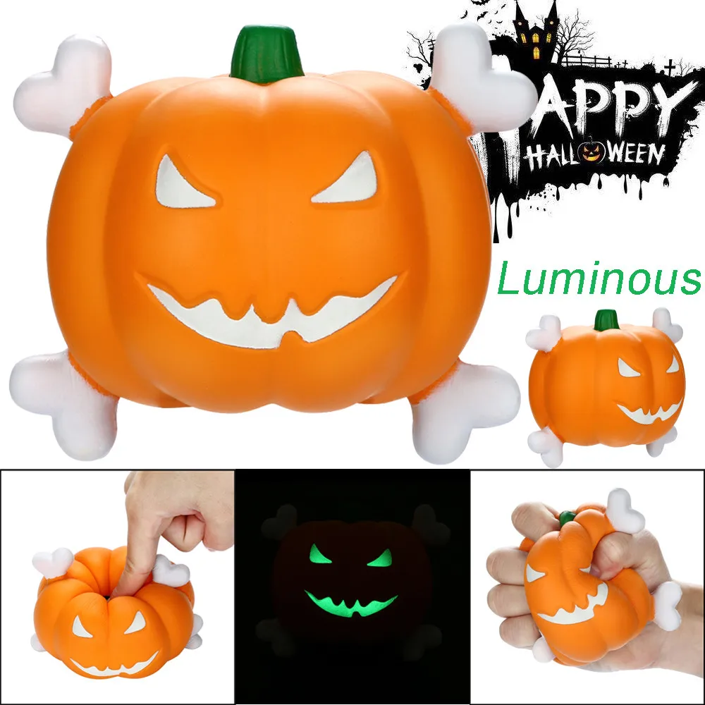 Squishies Тыква светящаяся медленно поднимающаяся фруктовая ароматическая сжимающая игрушка для снятия стресса светящаяся Милая Удобная игрушка для детей