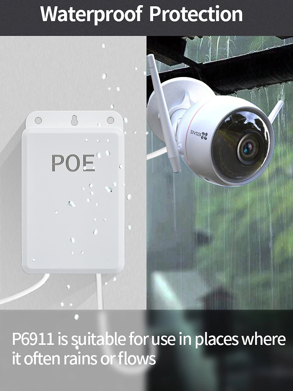 STEAMEMO Active POE Splitter Waterproof 48V POE  10/100M Input To DC Output 12V For IP Camera/Wireless AP/CCTV