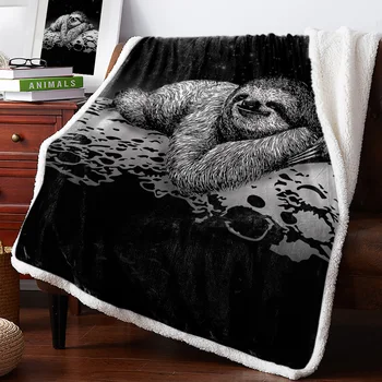 

Sloth Moon Lazy Bedspread Coverlet Blankets Fleece Throw Cover Wrap Personalized Thick