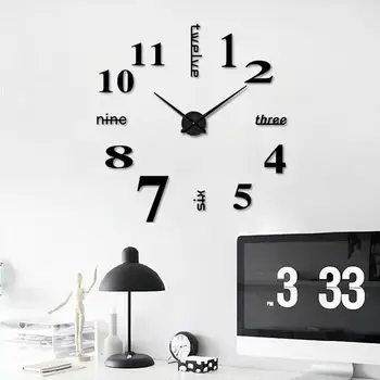 

Affordable DIY mirror effect home decoration wall stickers Brief style still life quartz living room Affordable wall clock