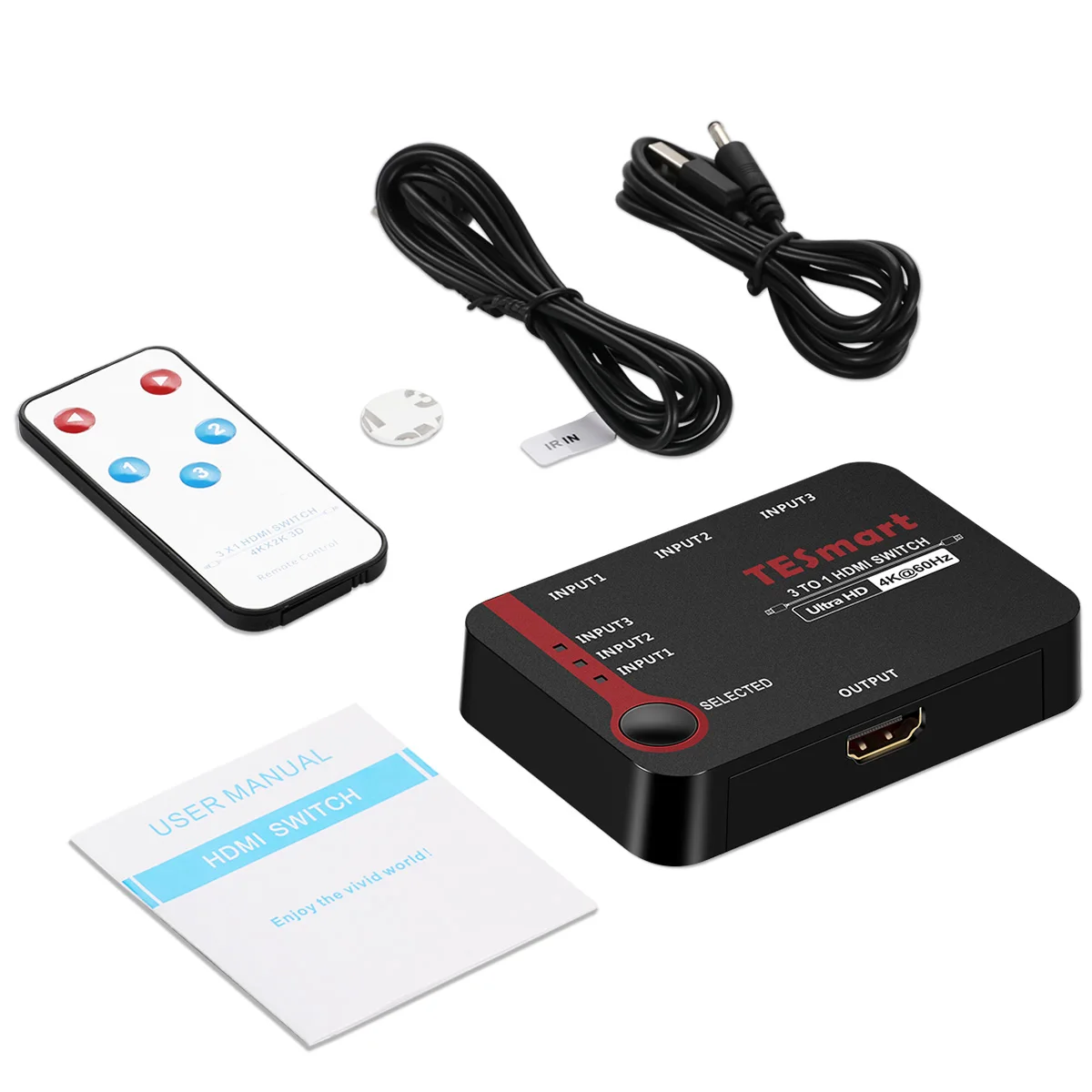 HDMI коммутатор 3 порта UltraHD 4 k@ 60 Гц 3 в 1 выход HDMI разветвитель 3x1 для PS3/4 HDTV Xbox HDMI коммутатор разветвитель с дистанционным управлением