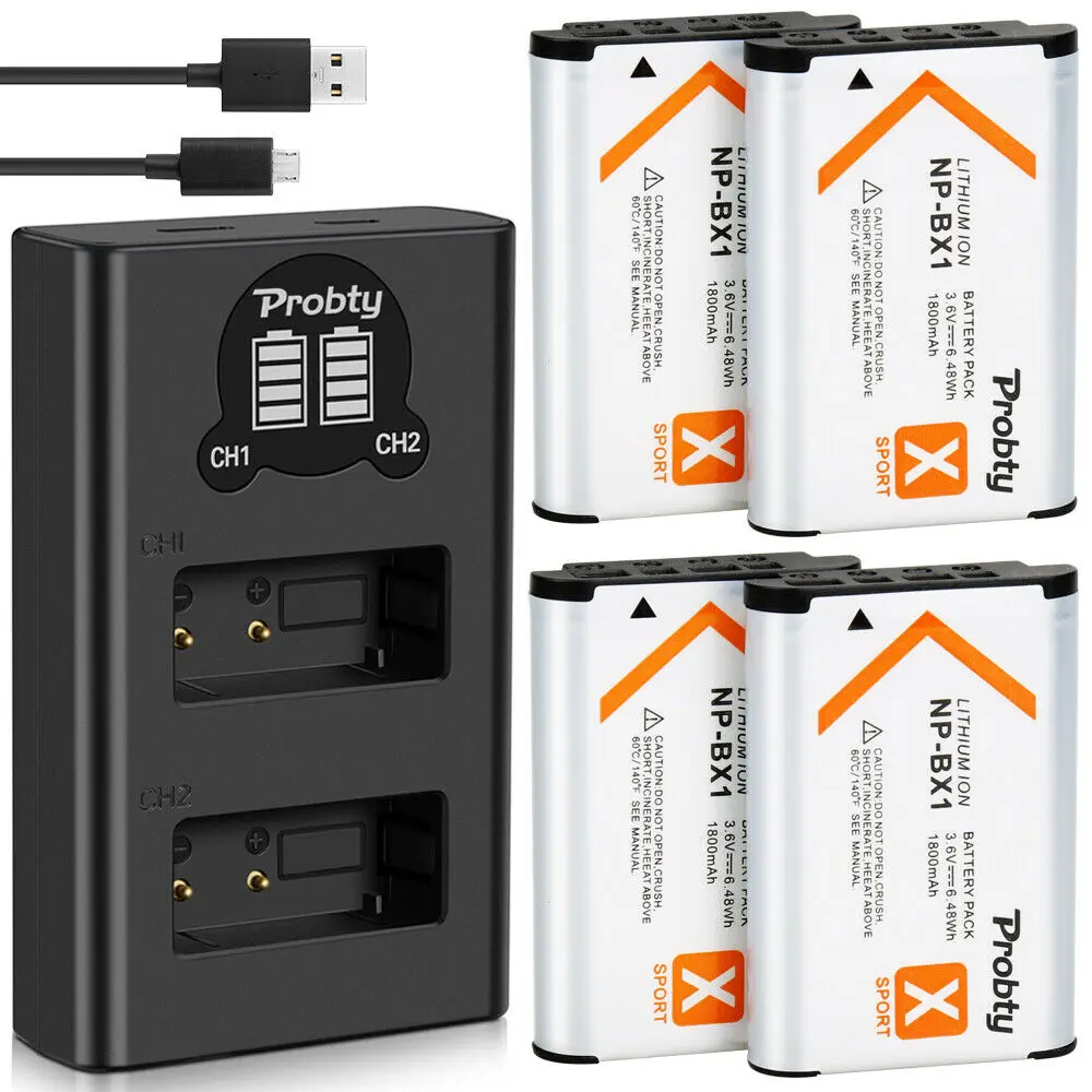 4BatteryWithCharger Для sony np-f BX1 NP-BX1 Батарея+ Зарядное устройство для sony DSC-RX100 X3000 Характеристическая вязкость полимера HX300 WX300 HDR-AS15 X3000R MV1 AS30V HDR-AS300 - Цвет: 4BatteryWithCharger