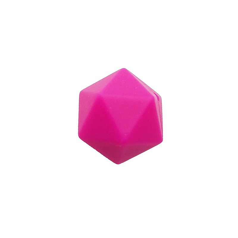 Chenkai 100 шт 14 мм Силиконовые icosahedron Прорезыватель для зубов детские Геометрическая бусина для DIY Детский Прорезыватель ожерелье или браслет аксессуары - Цвет: Violet Red