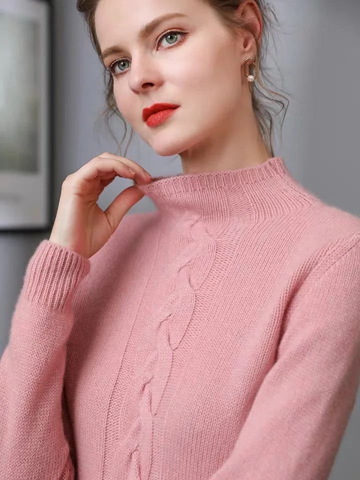 Best Price Autumn and Winter New Cashmere Sweater Women Short Paragraph Hedging Round Neck Solid Color Twist Sweater Thickened
