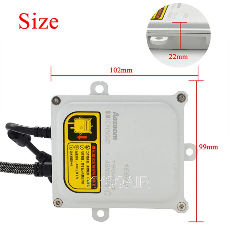KYSQAIR 55W Aozoom Xenon Bulb Ballast HID Headlight Kit ABN06 Fast Start Slim Ballast AC 12V 5500K H1 H7 H11 D2H Xenon Lamp Bulb (13)