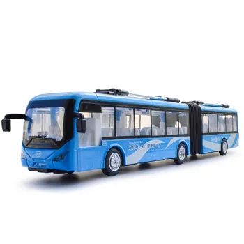 

1:32 Alloy Pull Back Double Bus High Simulation City Bus Model Vehicles Diecasts Flashing Musical Boy Toys