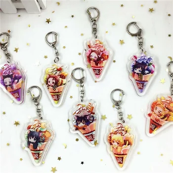 

Anime Demon Slayer Kimetsu no Yaiba Cosplay Accessories Cute Hashibira Kamado Tanjirou Keychain Acrylic Key Chain Key Rng Gifts