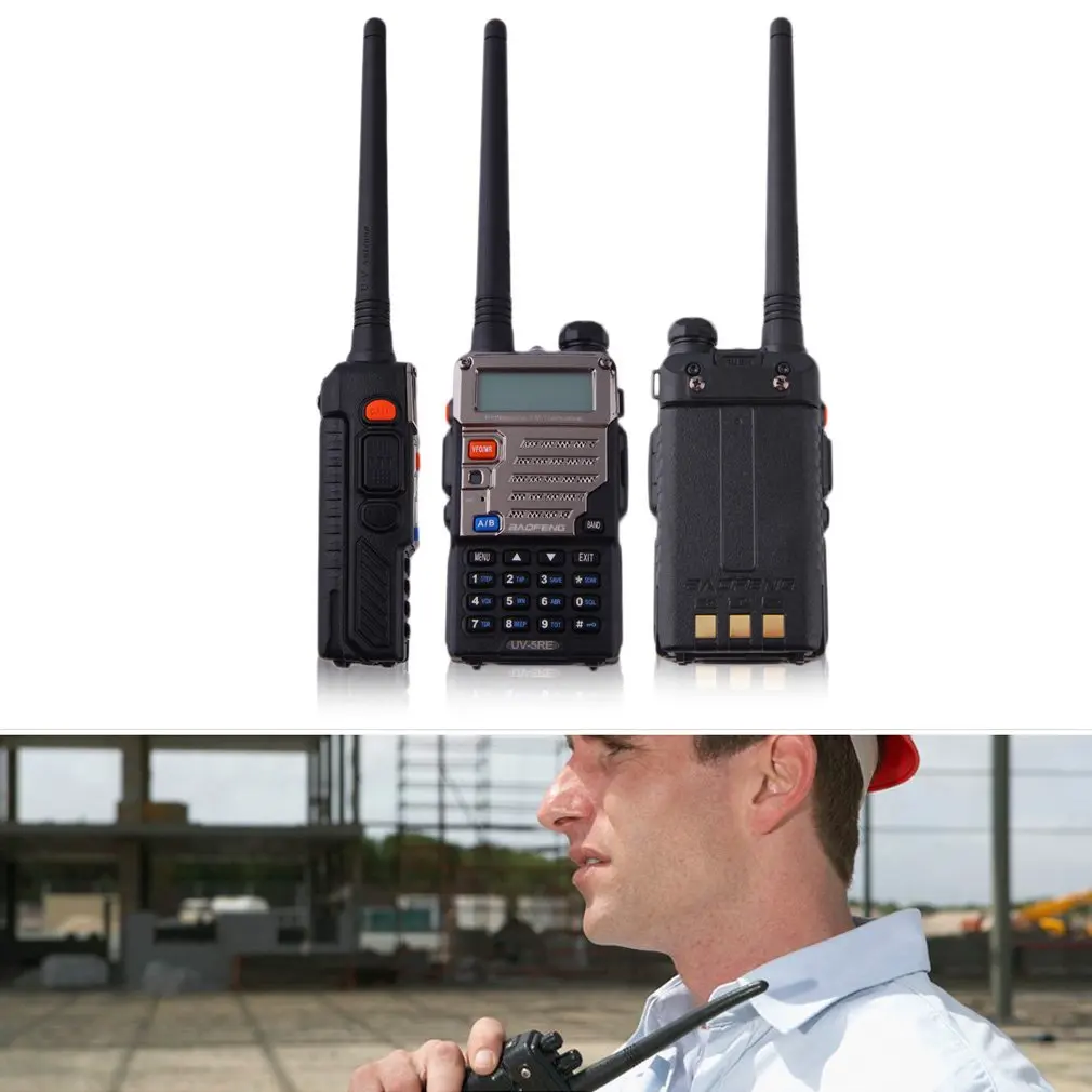 BF-UV-5RE Walkie Talkie 5 Вт 128CH FM VOX DTMF двухстороннее радио адаптер США