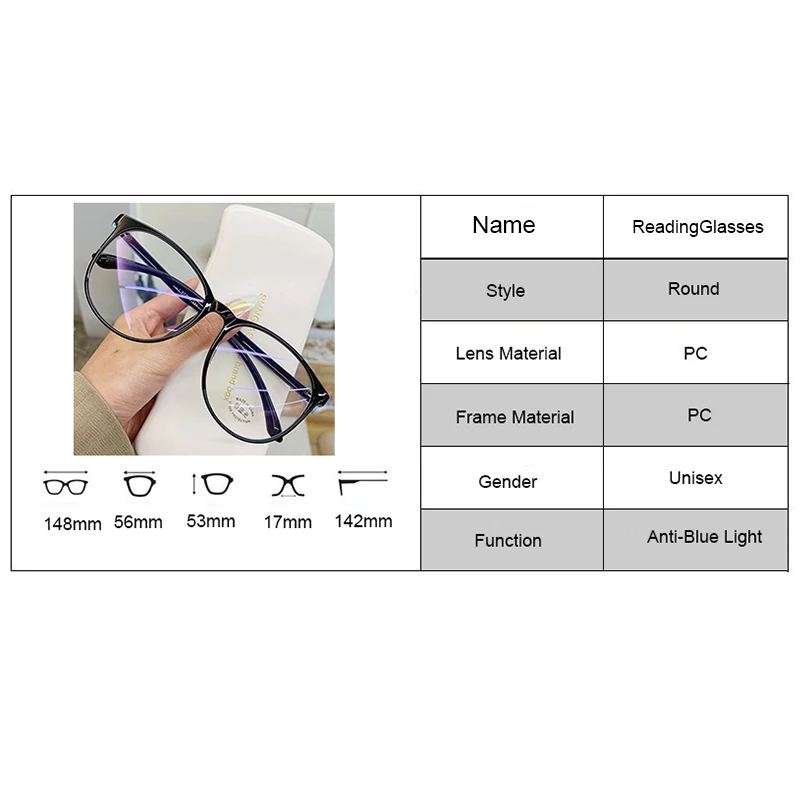 Ultralight Women Men Reading Glasses Retro Clear Lens Presbyopic Glasses Female Male Reader Eyewear Blue Light Glasses 0 to +6.0 6