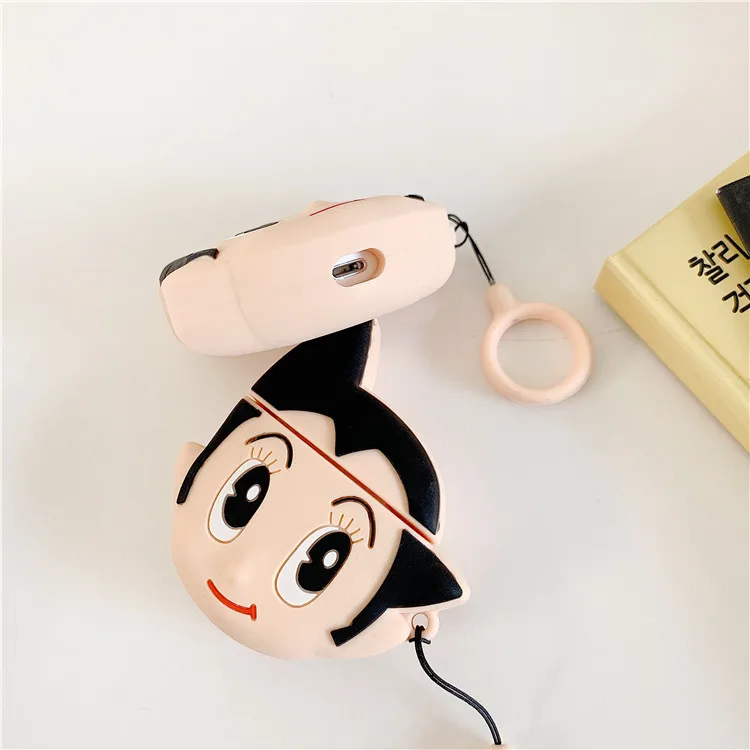 3D милый мультфильм астромальчик чехол для наушников Airpods Мягкий силиконовый чехол для Apple AirPods 1 2 Чехол с кольцевой пряжкой