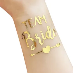 5pcs Waterproof Team Bride Team Temporary Tattoo Bachelorette Party Sticker Decoration Marriage Bride To Be Party Supplies