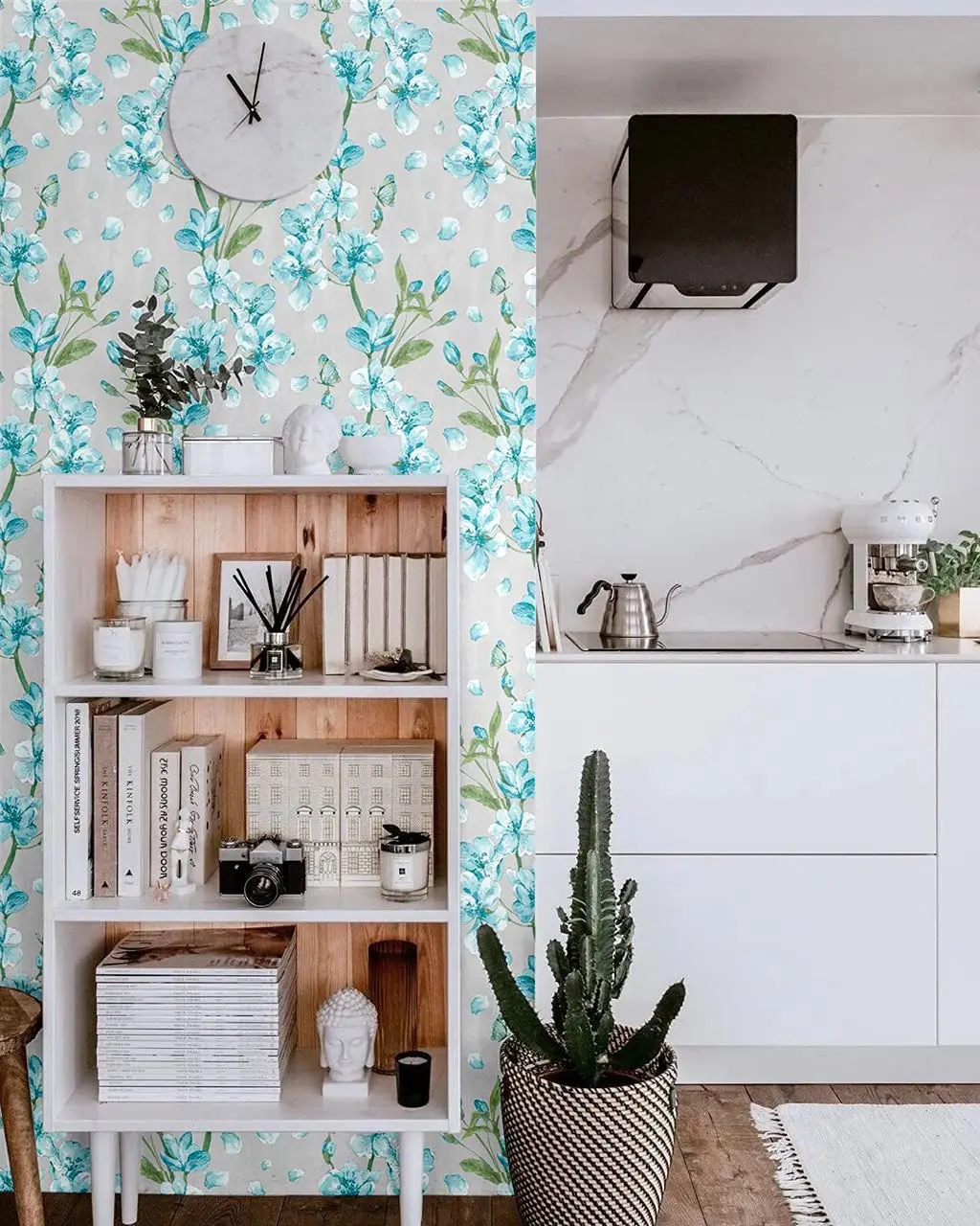 매화 껍질 및 스틱 벽지, 탈착식 녹색 잎, 방수 벽지, 비닐 자체 접착 접촉 종이 장식