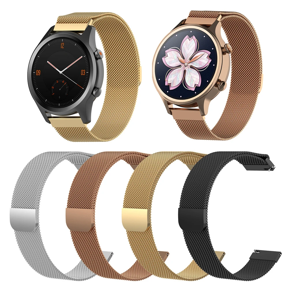 Ремешок 18 мм 20 мм для Tic Watch C2, браслет, магнитный Миланский ремешок для часов Ticwatch C2, сменный металлический ремешок на запястье