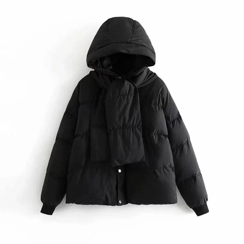 

Korean-style New Style Thicker Version Cotton-padded Clothes Women's 2018 Winter Fashion Removable Shoulder Scarf Versatile Warm