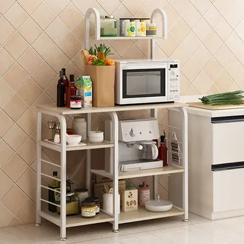 

New Storage storage cupboard multifunctional kitchen rack microwave oven floor shelf storage storage cupboard bathroom 6*