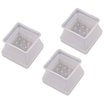 

NEW-32Pcs Furniture Silicon Protection Cover - Square Silicone Chair Leg Floor Protectors - Chair Leg Caps Furniture Table Feet