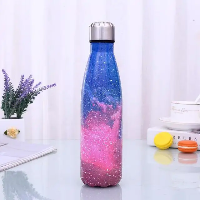 Universe бутылки для воды из нержавеющей стали 500 мл для спорта Тур студенческое молоко чай кофе чашки сталь металл термальная Герметичная Бутылка Для Воды - Цвет: Белый