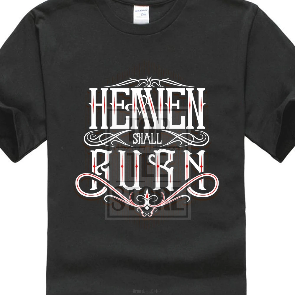 Heaven Shall Burn Logo Black Herren T Shirt Men Rock Band Tee | Мужская одежда