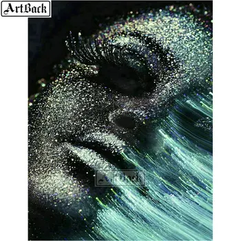 

Full square round 5d diy diamond painting sexy woman face 3d diamond mosaic portrait needlework crafts embroidery set