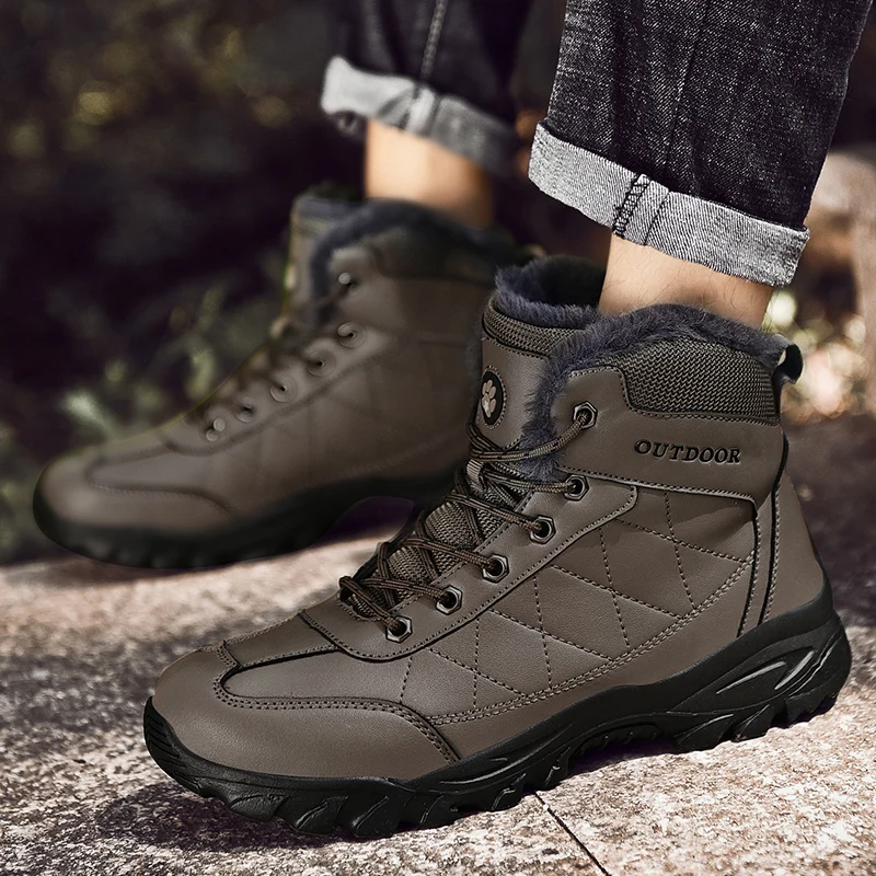 Мужские кожаные ботинки армейские для охоты треккинга кемпинга альпинизма