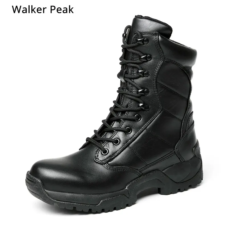 Mens Military Army Boot Genuine Leather 