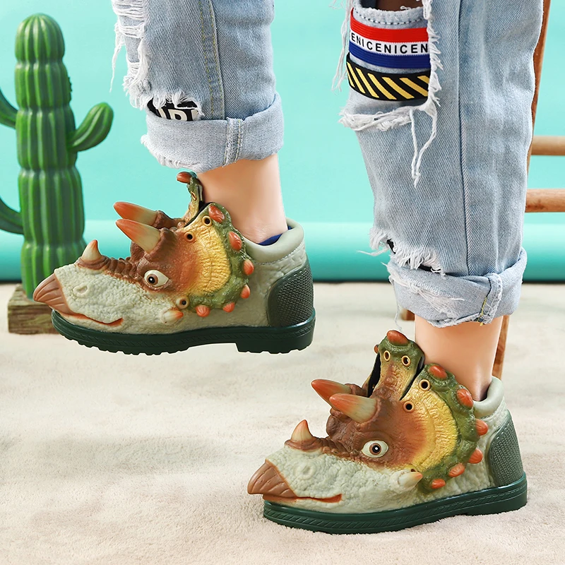 Кроссовки детские зимние/весенние на флисе с динозавром|Обувь для танцев| |