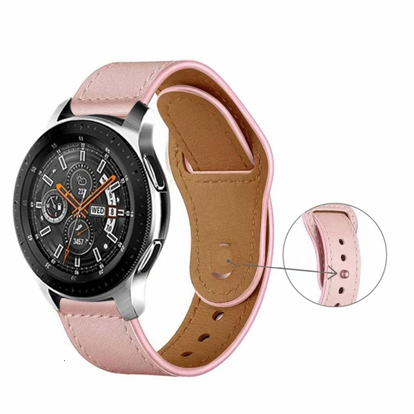 Кожаный ремешок для часов 22 мм 20 мм galaxy watch active ремешок 42 мм 46 мм Sport для gear s3 frontier для amazfit bip ремешок