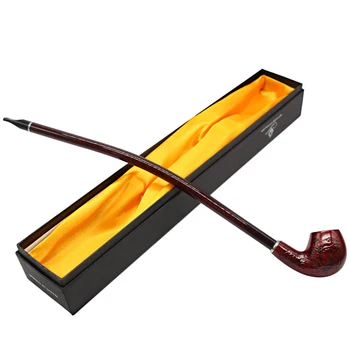 

Carved Pattern Red Resin Wooden Pipe Fashion Generous Long Thin Wood Pipe Smoke Tube Smoking Accessories