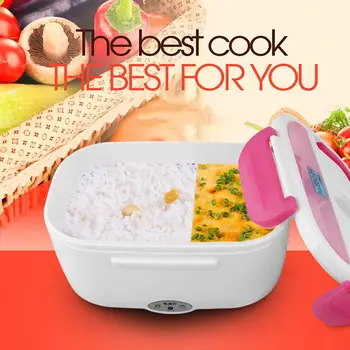 

12V Plug Portable Bento Box Car Electric Heating Lunch Box Food Heater Office Home Food Warmer with Removable Container Spoon