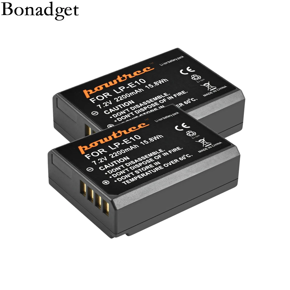 Bonadget 2200 мАч LP-E10 LP E10 LPE10 батарея для цифровой камеры Canon 1100D 1200D 1300D Rebel T3 T5 KISS X50 X70 батарея для камеры