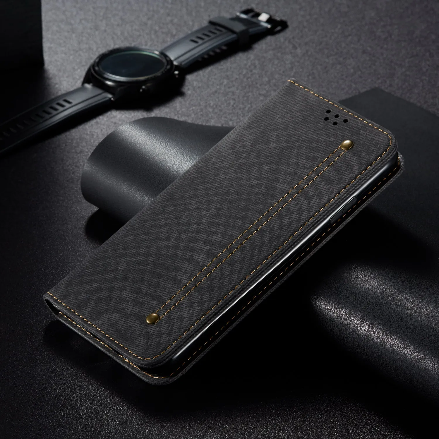 Кожаный чехол в стиле ретро для Xiaomi Redmi 8 Redmi8, чехол-книжка с джинсовыми полосками, чехол для телефона Xiaomi Redmi 8 M1908C3IC, чехол для телефона