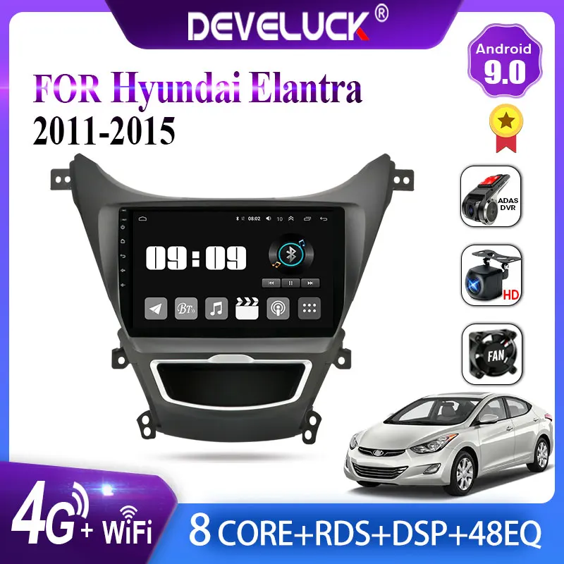 Android 9 0 автомобильный Радио мультимедийный видео плеер carplay GPS навигация для Hyundai Elantra Avante I35 2011 2016 FM 2din Стерео